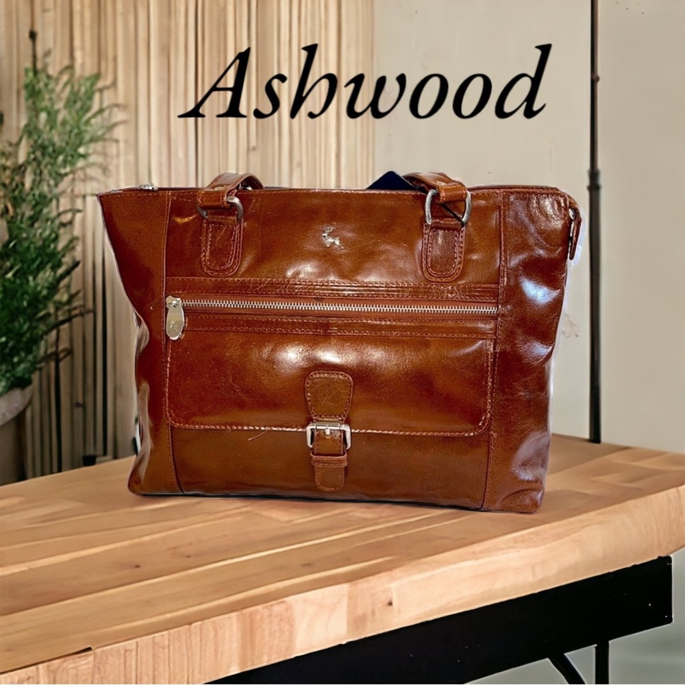 Ashwood Leather Medium Buffalo Glazed Tanned Leather Bag 💼 NWT